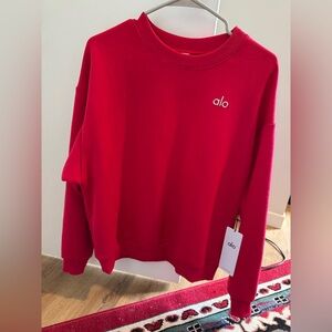 Alo Accolade Bold Red Crewneck Sweatshirt